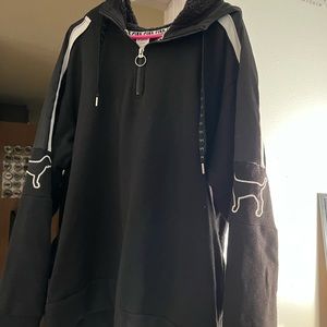 Black with white accent Victoria Secret Pink Sherpa hoodie